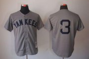 Wholesale Cheap Mitchell And Ness 1929 Yankees #3 Babe Ruth Grey Throwback Stitched MLB Jersey