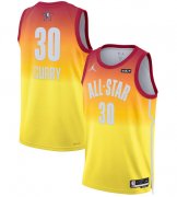 Cheap Men's 2023 All-Star #30 Stephen Curry Orange Game Swingman Stitched Basketball Jersey