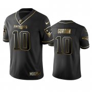 Wholesale Cheap Nike Patriots #10 Josh Gordon Black Golden Limited Edition Stitched NFL Jersey
