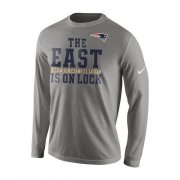 Wholesale Cheap Men's New England Patriots Nike Charcoal 2015 AFC East Division Champions Long Sleeves T-Shirt