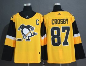 Wholesale Cheap Adidas Penguins #87 Sidney Crosby Gold Alternate Authentic Stitched NHL Jersey