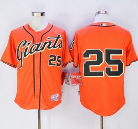 Wholesale Cheap Giants #25 Barry Bonds Orange Alternate Cool Base Stitched MLB Jersey