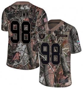 Wholesale Cheap Nike Raiders #98 Trent Brown Camo Men\'s Stitched NFL Limited Rush Realtree Jersey