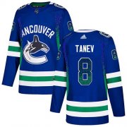 Wholesale Cheap Adidas Canucks #8 Christopher Tanev Blue Home Authentic Drift Fashion Stitched NHL Jersey