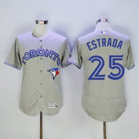 Wholesale Cheap Blue Jays #25 Marco Estrada Grey Flexbase Authentic Collection Stitched MLB Jersey
