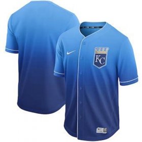 Wholesale Cheap Nike Royals Blank Royal Fade Authentic Stitched MLB Jersey