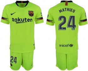 Wholesale Cheap Barcelona #24 Mathieu Away Soccer Club Jersey