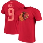 Wholesale Cheap Chicago Blackhawks #9 Bobby Hull CCM Retired Player Name & Number T-Shirt Red