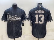 Wholesale Cheap Men's Las Vegas Raiders #13 Hunter Renfrow Black With Patch Cool Base Stitched Baseball Jersey