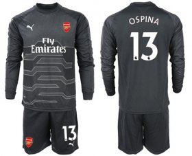 Wholesale Cheap Arsenal #13 Ospina Black Long Sleeves Goalkeeper Soccer Country Jersey