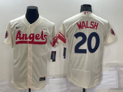 Wholesale Cheap Men's Los Angeles Angels #20 Jared Walsh Cream 2022 City Connect Flex Base Stitched Jersey