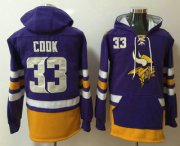 Wholesale Cheap Men's Minnesota Vikings #33 Dalvin Cook NEW Purple Pocket Stitched NFL Pullover Hoodie