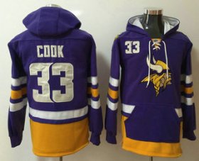 Wholesale Cheap Men\'s Minnesota Vikings #33 Dalvin Cook NEW Purple Pocket Stitched NFL Pullover Hoodie