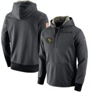 Wholesale Cheap Men's San Francisco 49ers Nike Anthracite Salute to Service Player Performance Hoodie