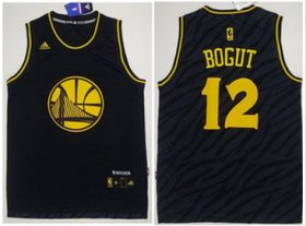 Wholesale Cheap Golden State Warriors #12 Andrew Bogut Black Precious Metals Fashion Stitched NBA Jersey