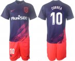 Wholesale Cheap Men 2021-2022 Club Atletico Madrid away purple 10 Soccer Jersey