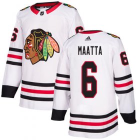 Wholesale Cheap Adidas Blackhawks #6 Olli Maatta White Road Authentic Stitched Youth NHL Jersey