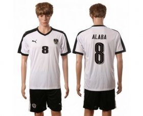 Wholesale Cheap Austria #8 Alaba White Away Soccer Country Jersey