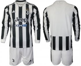 Wholesale Cheap Men 2021-2022 Club Juventus home white Long Sleeve blank Adidas Soccer Jersey