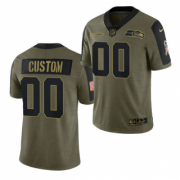 Wholesale Cheap Men's Olive Seattle Seahawks ACTIVE PLAYER Custom 2021 Salute To Service Limited Stitched Jersey