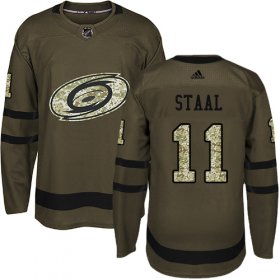 Wholesale Cheap Adidas Hurricanes #11 Jordan Staal Green Salute to Service Stitched Youth NHL Jersey