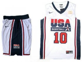 Wholesale Cheap USA Basketball Retro 1992 Olympic Dream Team 10 Kobe Bryant White Basketball Suit