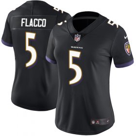 Wholesale Cheap Nike Ravens #5 Joe Flacco Black Alternate Women\'s Stitched NFL Vapor Untouchable Limited Jersey