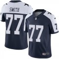 Wholesale Cheap Nike Cowboys #77 Tyron Smith Navy Blue Thanksgiving Men's Stitched NFL Vapor Untouchable Limited Throwback Jersey