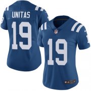 Wholesale Cheap Nike Colts #19 Johnny Unitas Royal Blue Team Color Women's Stitched NFL Vapor Untouchable Limited Jersey