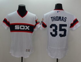 Wholesale Cheap White Sox #35 Frank Thomas White Flexbase Authentic Collection Alternate Home Stitched MLB Jersey