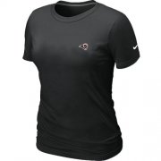 Wholesale Cheap Women's Nike Los Angeles Rams Chest Embroidered Logo T-Shirt Black