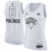Wholesale Cheap Nike New York Knicks #6 Kristaps Porzingis White Women's NBA Jordan Swingman 2018 All-Star Game Jersey