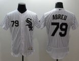 Wholesale Cheap White Sox #79 Jose Abreu White(Black Strip) Flexbase Authentic Collection Stitched MLB Jersey