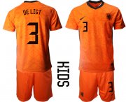 Wholesale Cheap 2021 European Cup Netherlands home Youth 3 soccer jerseys