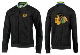 Wholesale Cheap NHL Chicago Blackhawks Zip Jackets Black-3
