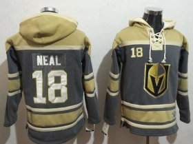 Wholesale Cheap Golden Knights #18 James Neal Grey Sawyer Hooded NHL Sweatshirt