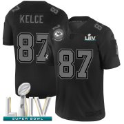 Wholesale Cheap Kansas City Chiefs #87 Travis Kelce Men's Nike Black Super Bowl LIV 2020 2019 Salute to Service Limited Stitched NFL Jersey