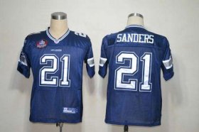 Wholesale Cheap Cowboys #21 Deion Sanders Blue Team Color Stitched NFL Jersey