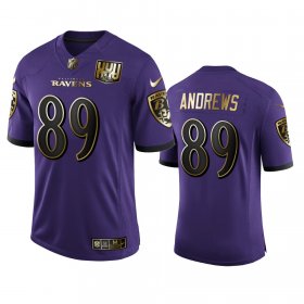 Wholesale Cheap Baltimore Ravens #89 Mark Andrews Men\'s Nike Purple Team 25th Season Golden Limited NFL Jersey