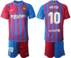 Wholesale Cheap Men 2021-2022 Club Barcelona home red 10 Nike Soccer Jersey