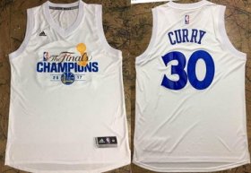Wholesale Cheap Men\'s Golden State Warriors #30 Stephen Curry White 2017 The Finals Championship Stitched NBA adidas Swingman Jersey