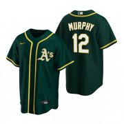 Wholesale Cheap Men's Oakland Athletics #12 Sean Murphy Green Cool Base Stitched Jersey