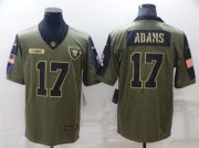 Wholesale Cheap Men's Las Vegas Raiders #17 Davante Adams Olive Salute To Service Limited Stitched Jersey