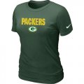 Wholesale Cheap Women's Nike Green Bay Packers Authentic Logo T-Shirt Green