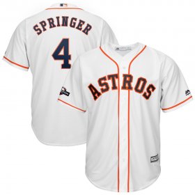 Wholesale Cheap Houston Astros #4 George Springer Majestic 2019 Postseason Official Cool Base Player Jersey White