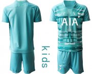 Wholesale Cheap Tottenham Hotspur Blank Light Blue Goalkeeper Kid Soccer Club Jersey