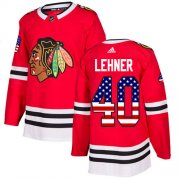 Wholesale Cheap Adidas Blackhawks #40 Robin Lehner Red Home Authentic USA Flag Stitched NHL Jersey