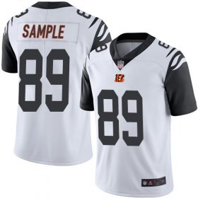Wholesale Cheap Nike Bengals #89 Drew Sample White Men\'s Stitched NFL Limited Rush Jersey