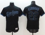 Wholesale Cheap Dodgers #22 Clayton Kershaw Black Fashion Flexbase Authentic Collection Stitched MLB Jersey