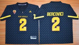 Wholesale Cheap Men\'s Arizona State Sun Devils #2 Mike Bercovici Black Desert Ice 2015 College Football Jersey